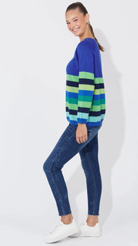 Florida Stripe Jumper - Cobalt