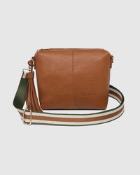 Kasey Stripe Crossbody Bag Tan