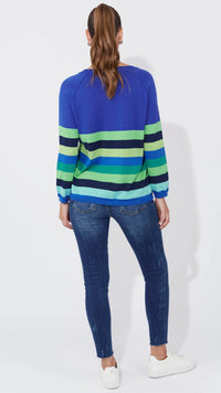 Florida Stripe Jumper - Cobalt
