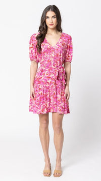 Louisiana Mid Slv Mini Dress Pink Delight
