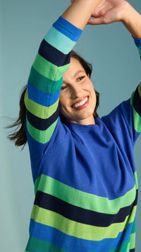 Florida Stripe Jumper - Cobalt