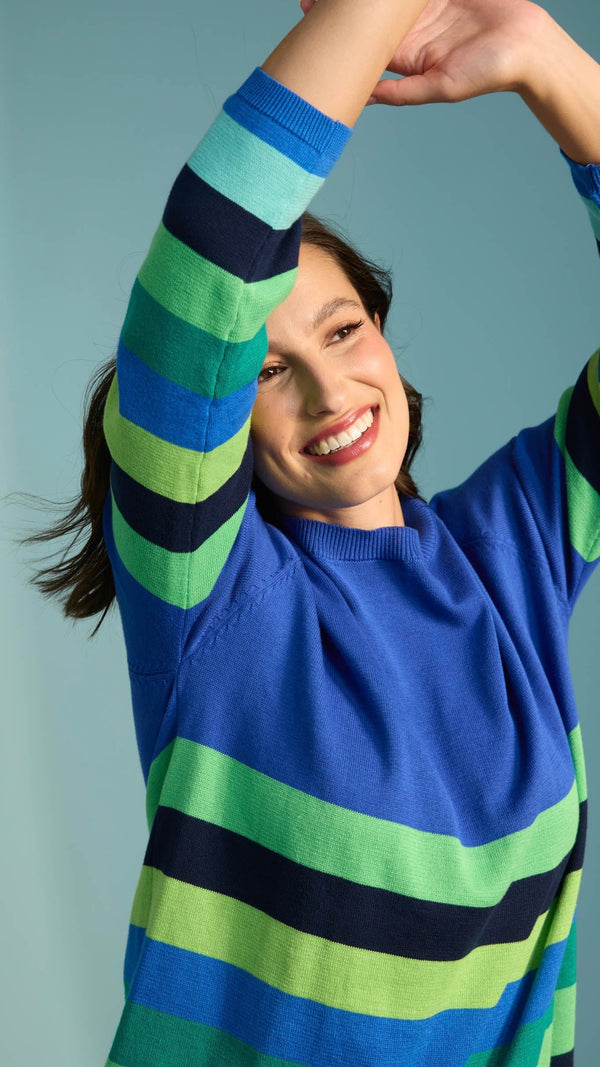 Florida Stripe Jumper - Cobalt