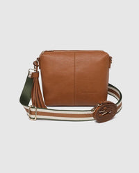 Kasey Stripe Crossbody Bag Tan