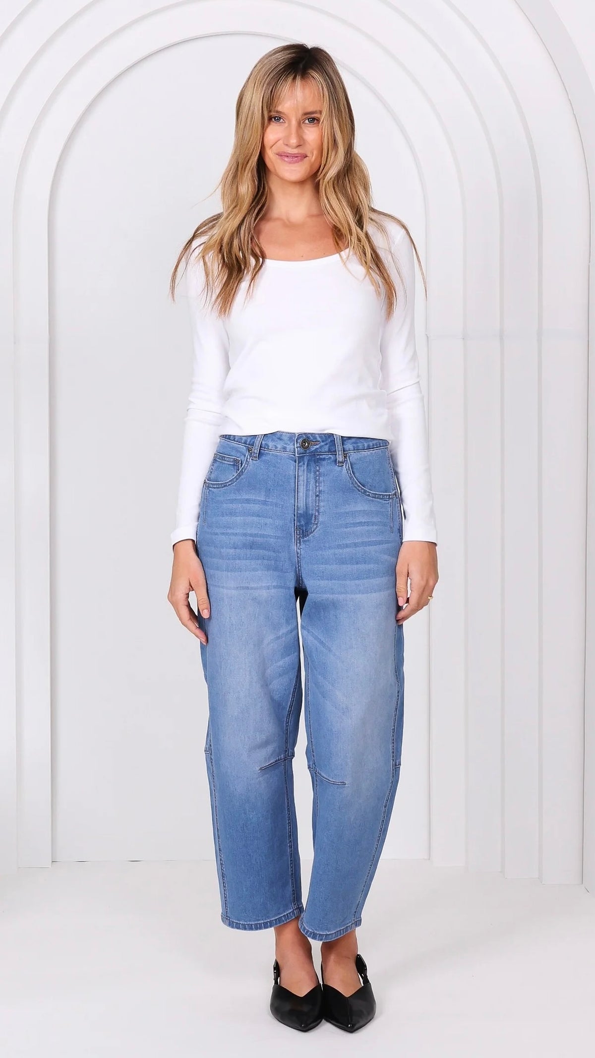 Monaco Toni Barrel Jeans Light Blue (Restock Arriving August)