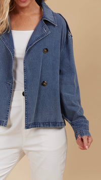 Freya Crop Trench Denim
