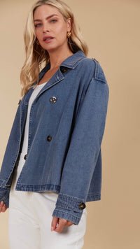 Freya Crop Trench Denim