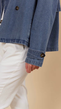 Freya Crop Trench Denim