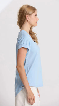 Soho Cuff V Tee Sky