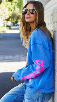 Bon Jour Washed Blue Sweat