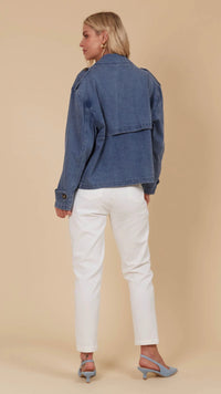 Freya Crop Trench Denim