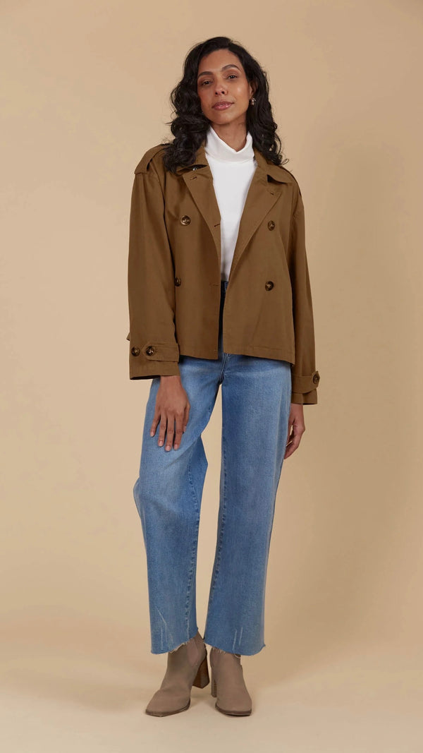 Freya Crop Trench Toffee