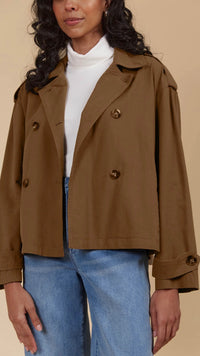 Freya Crop Trench Toffee