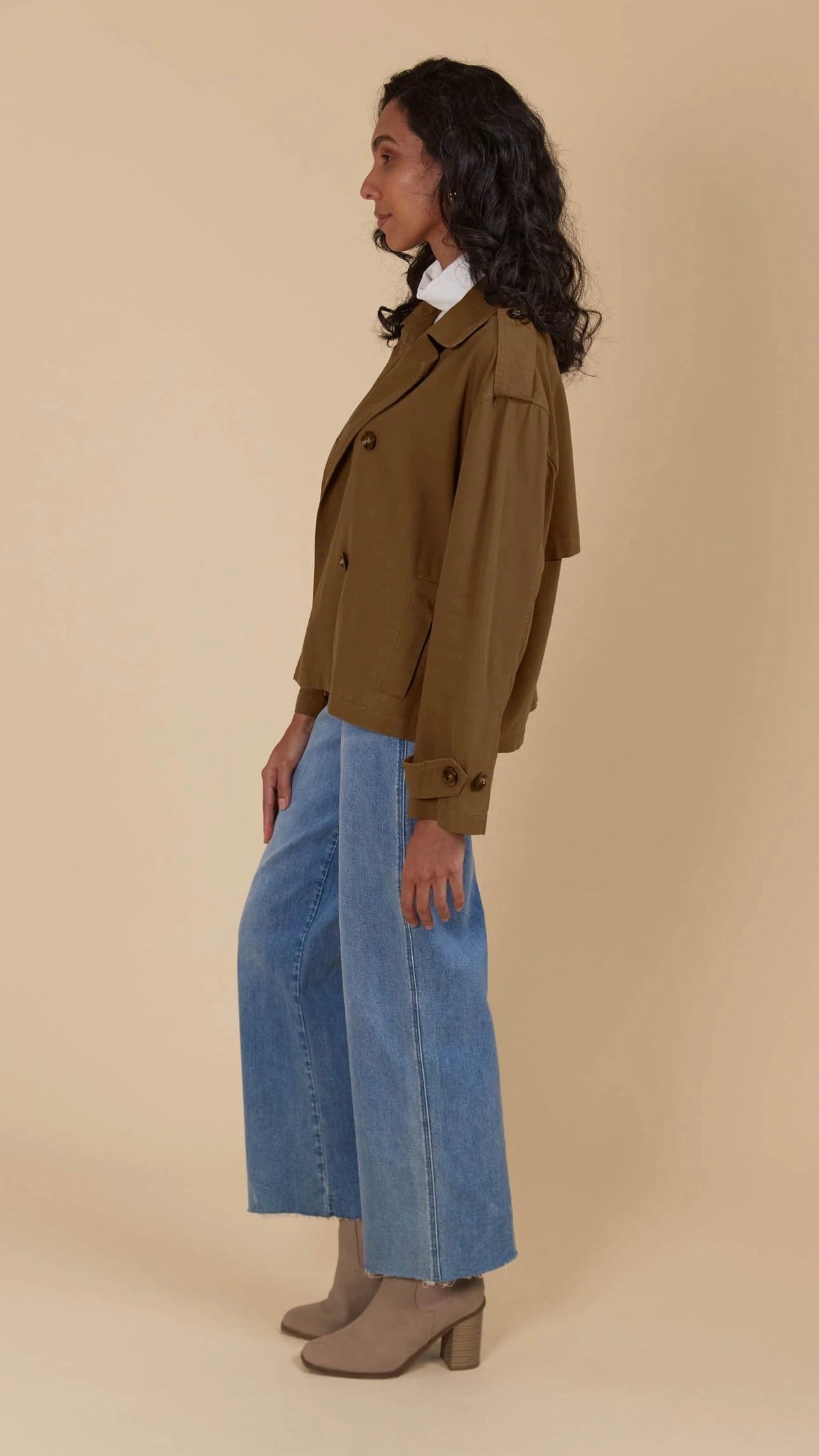 Freya Crop Trench Toffee