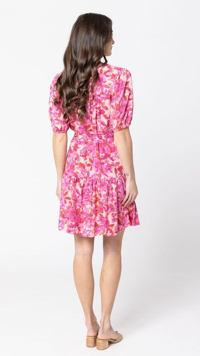 Louisiana Mid Slv Mini Dress Pink Delight