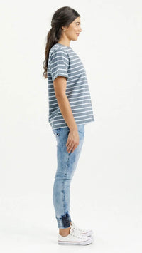 Chris Tee Stormy Stripes with Lime X