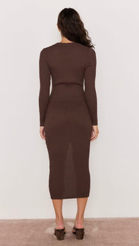 Keani Knit Midi Dress Chocolate