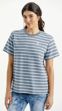 Chris Tee Stormy Stripes with Lime X