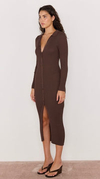 Keani Knit Midi Dress Chocolate