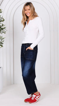 Monaco Leo Barrel Jeans INK (Restock Arriving August)