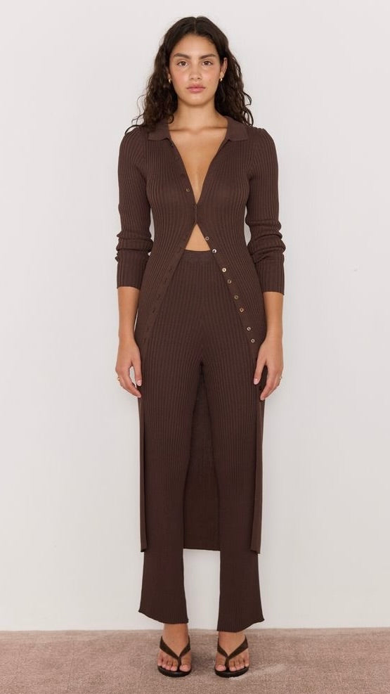 Keani Knit Midi Dress Chocolate