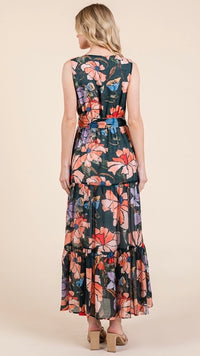 Thea Tie Waist Floral Maxi Dress