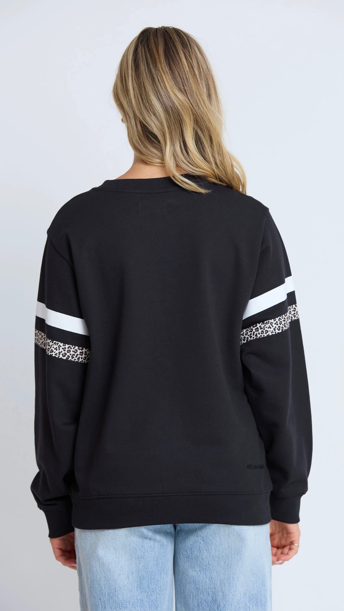 Essential Sweat Black Leopard and White Stripe
