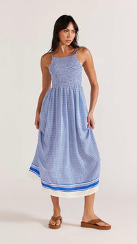 Azure Shirred Sundress