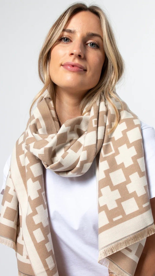 Cross Beige Scarf
