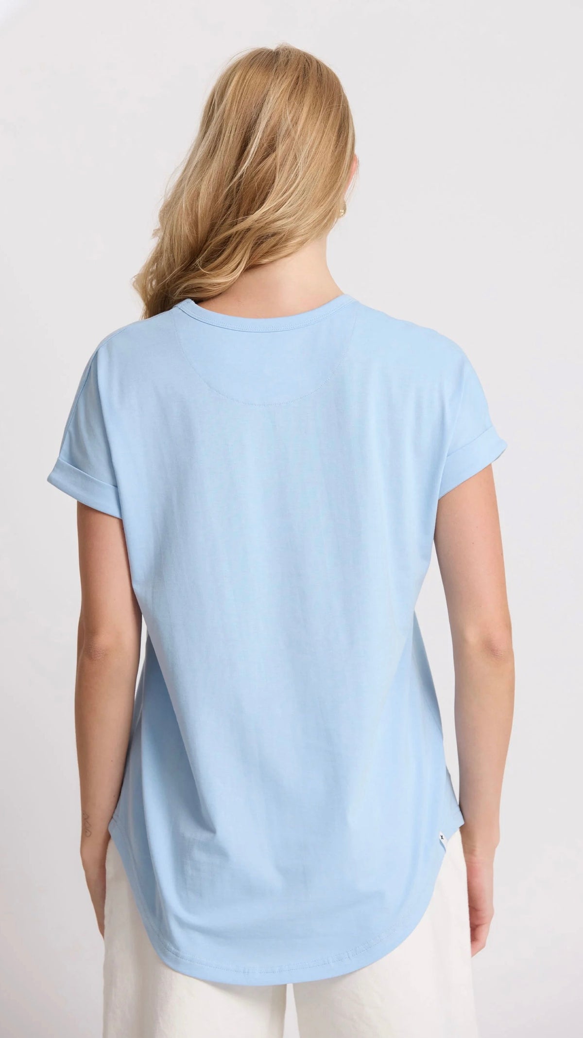Soho Cuff V Tee Sky