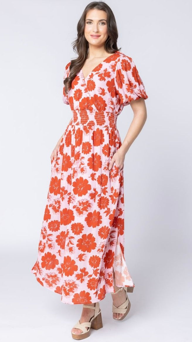 Skillfull SS Midi Dress Garnet Bloom