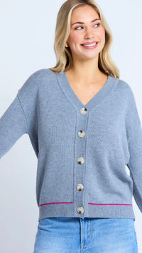 Academy Cardigan Grey Marle