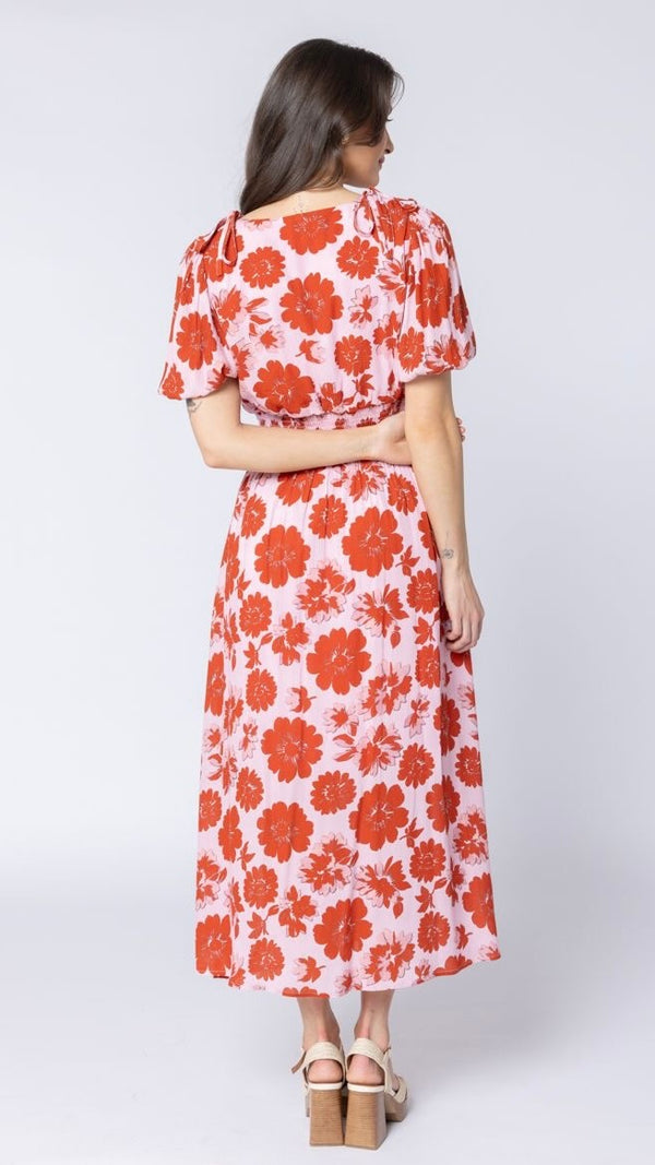 Skillfull SS Midi Dress Garnet Bloom