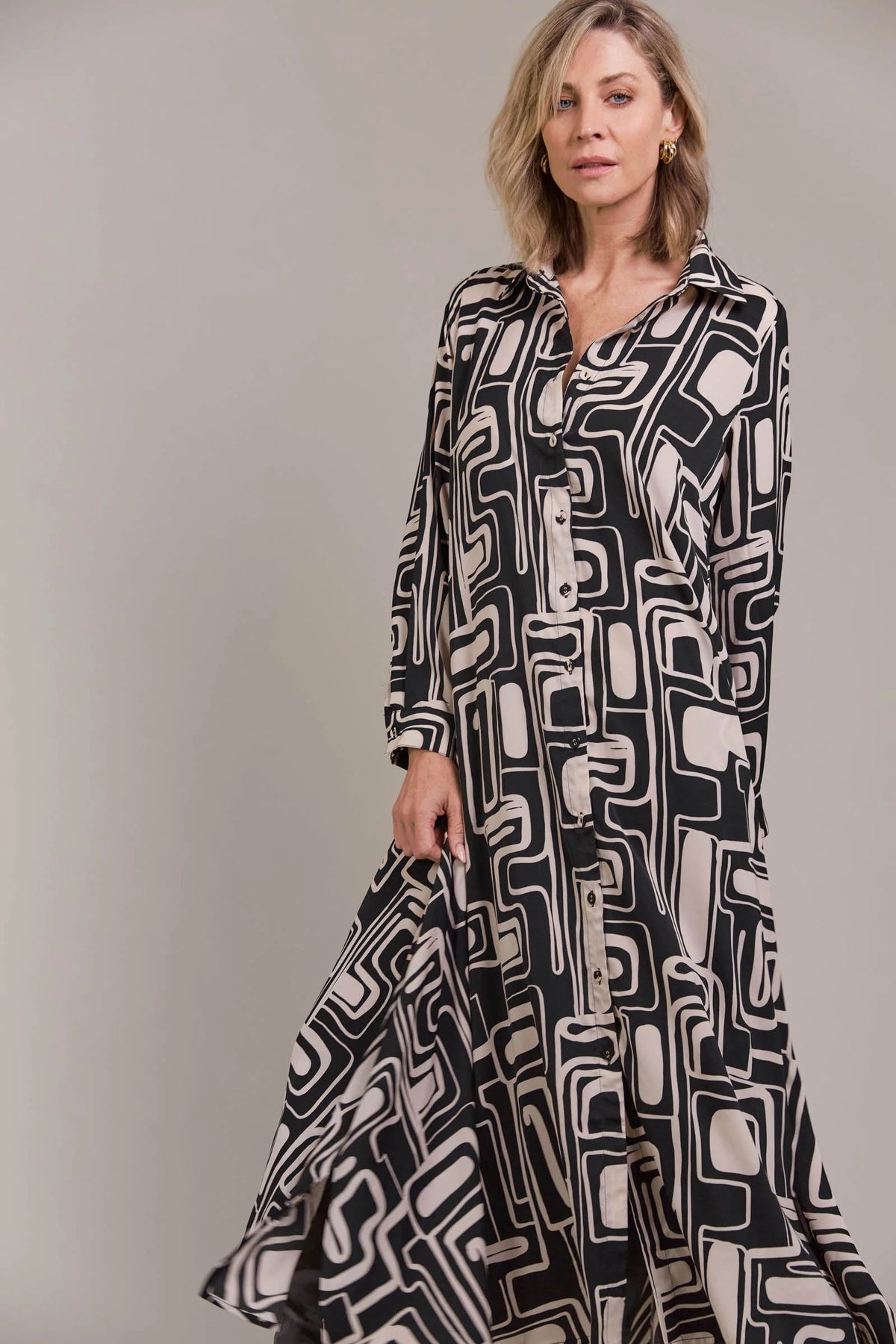 Elsie Shirt Dress Geo