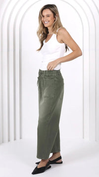 Monaco Leo Barrel Jeans Khaki (Restock Arriving August)