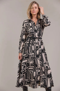 Elsie Shirt Dress Geo