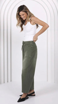 Monaco Leo Barrel Jeans Khaki (Restock Arriving August)