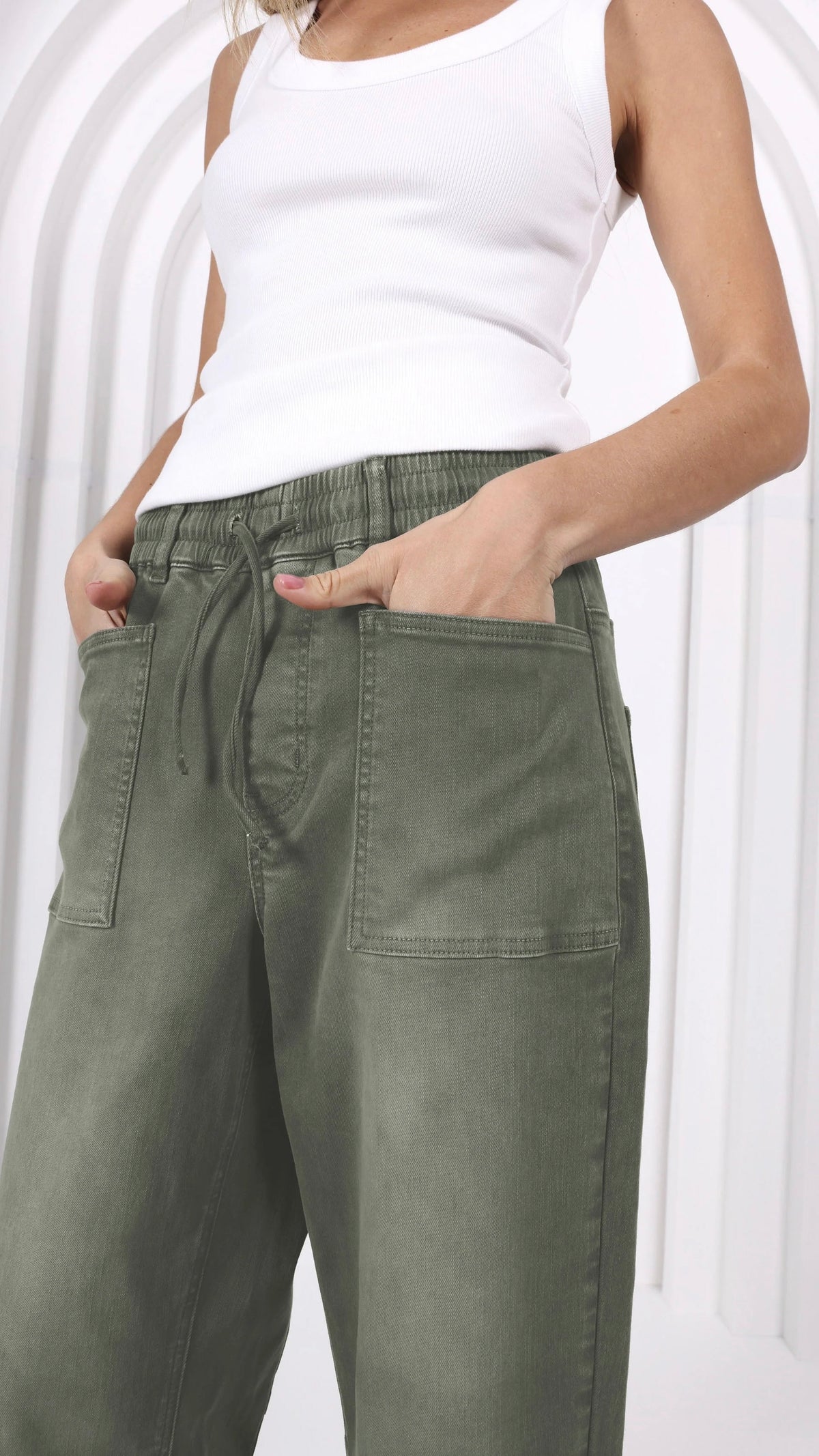 Monaco Leo Barrel Jeans Khaki (Restock Arriving August)
