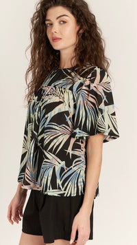 Tropics Blouse Black Print