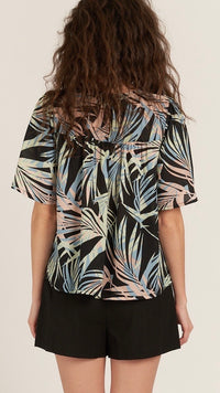 Tropics Blouse Black Print