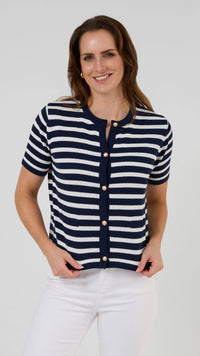 Rue Cardi Navy and White Stripe