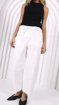 Monaco Leo Barrel Jeans White (Restock Arriving August)