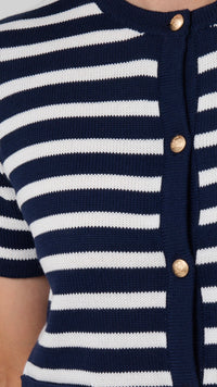 Rue Cardi Navy and White Stripe