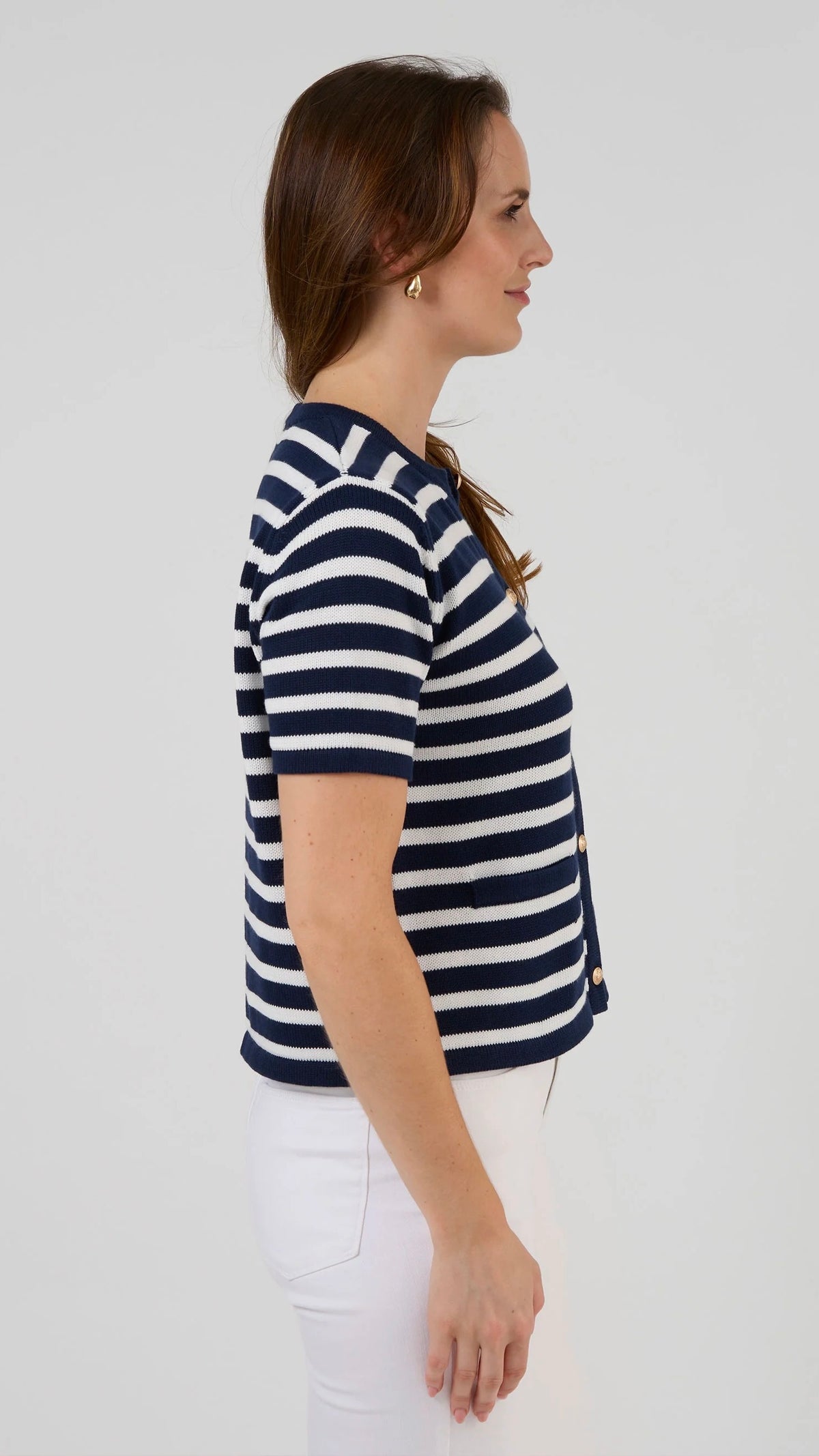 Rue Cardi Navy and White Stripe