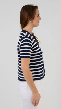 Rue Cardi Navy and White Stripe