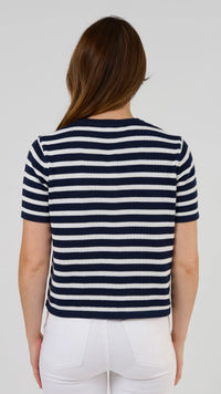 Rue Cardi Navy and White Stripe