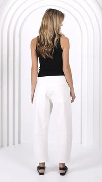 Monaco Leo Barrel Jeans White (Restock Arriving August)