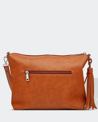 Daisy Crossbody Bag With Stripe Strap Tan