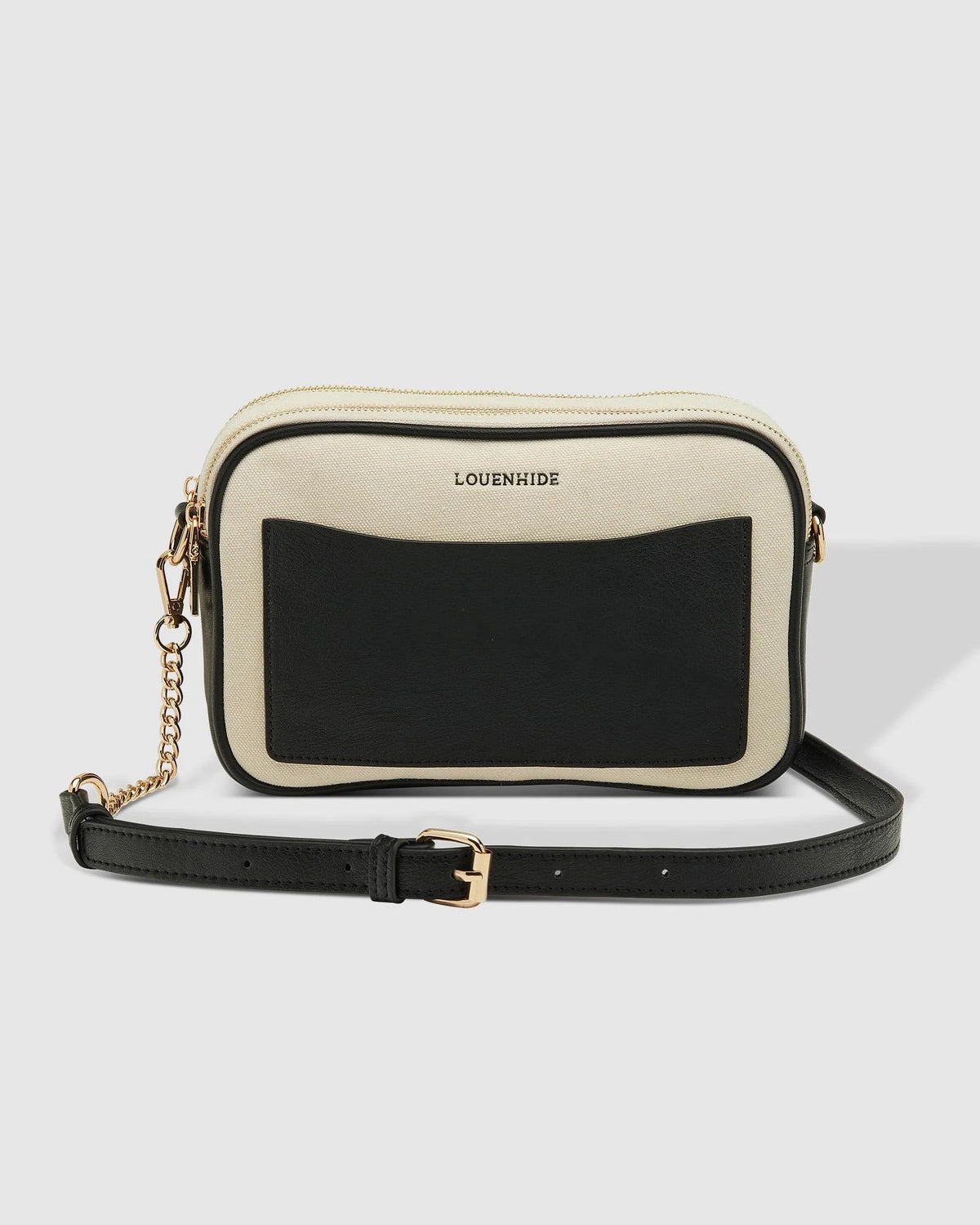 Jolene Canvas Crossbody Bag Cream Black