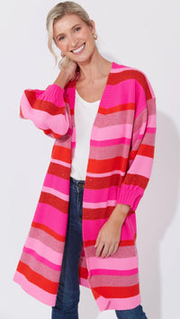 Yuma Cardigan - Chilli/Pink