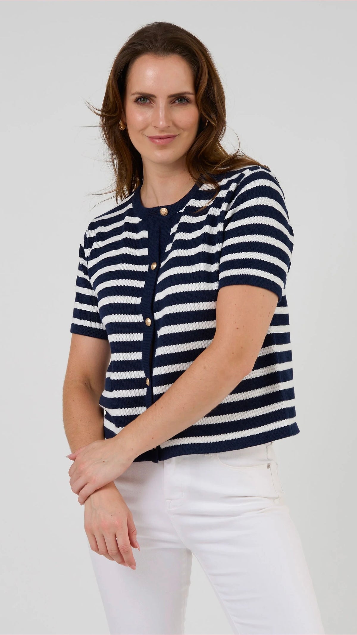 Rue Cardi Navy and White Stripe